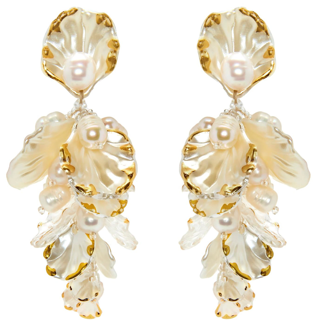 Mother of Pearl Drop Earrings by Oscar de la Renta