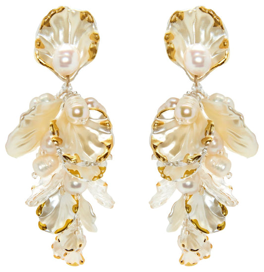 Mother of Pearl Drop Earrings by Oscar de la Renta