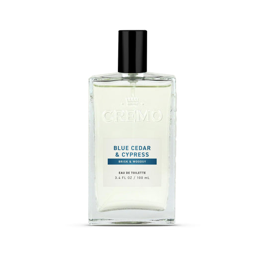 Woodsy Blue Cedar Cypress Cologne for Men with Fresh Citrus Twist.