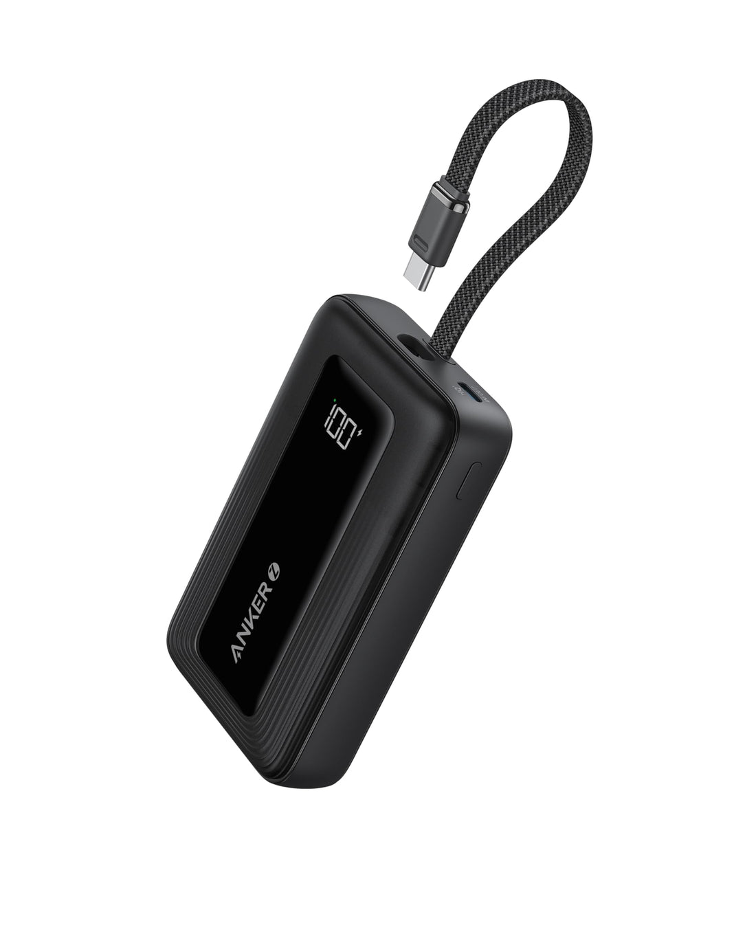 High-Capacity Portable Power Bank with Built-in Cable and Lanyard