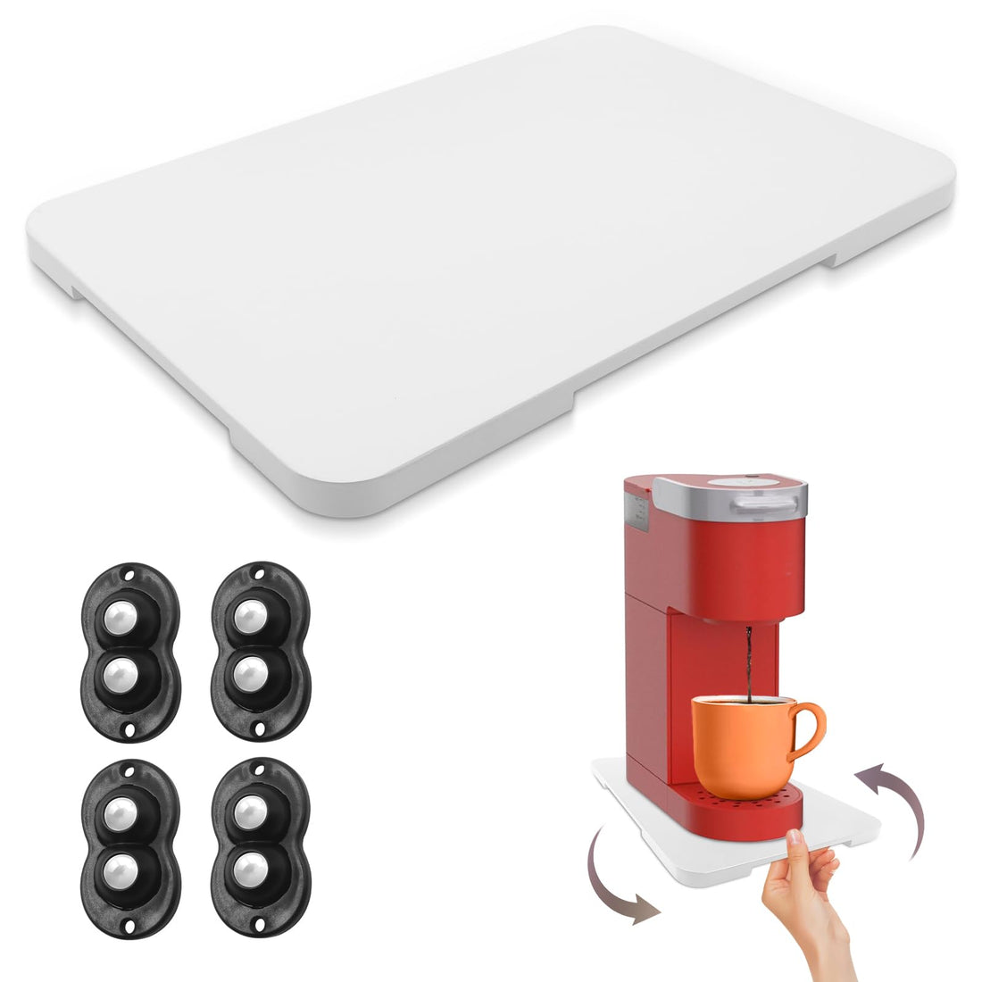 Rotating Appliance Tray for Easy Kitchen Organization and Access