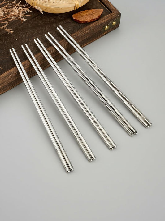 Stainless Steel Chopsticks Set with Box - 5 Pairs, 9. 06 Inches
