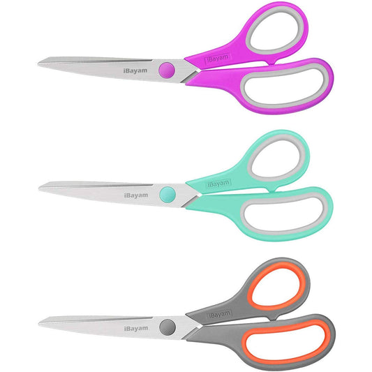 High-quality office scissors with comfort-grip, ultra-sharp blades in bulk pack.