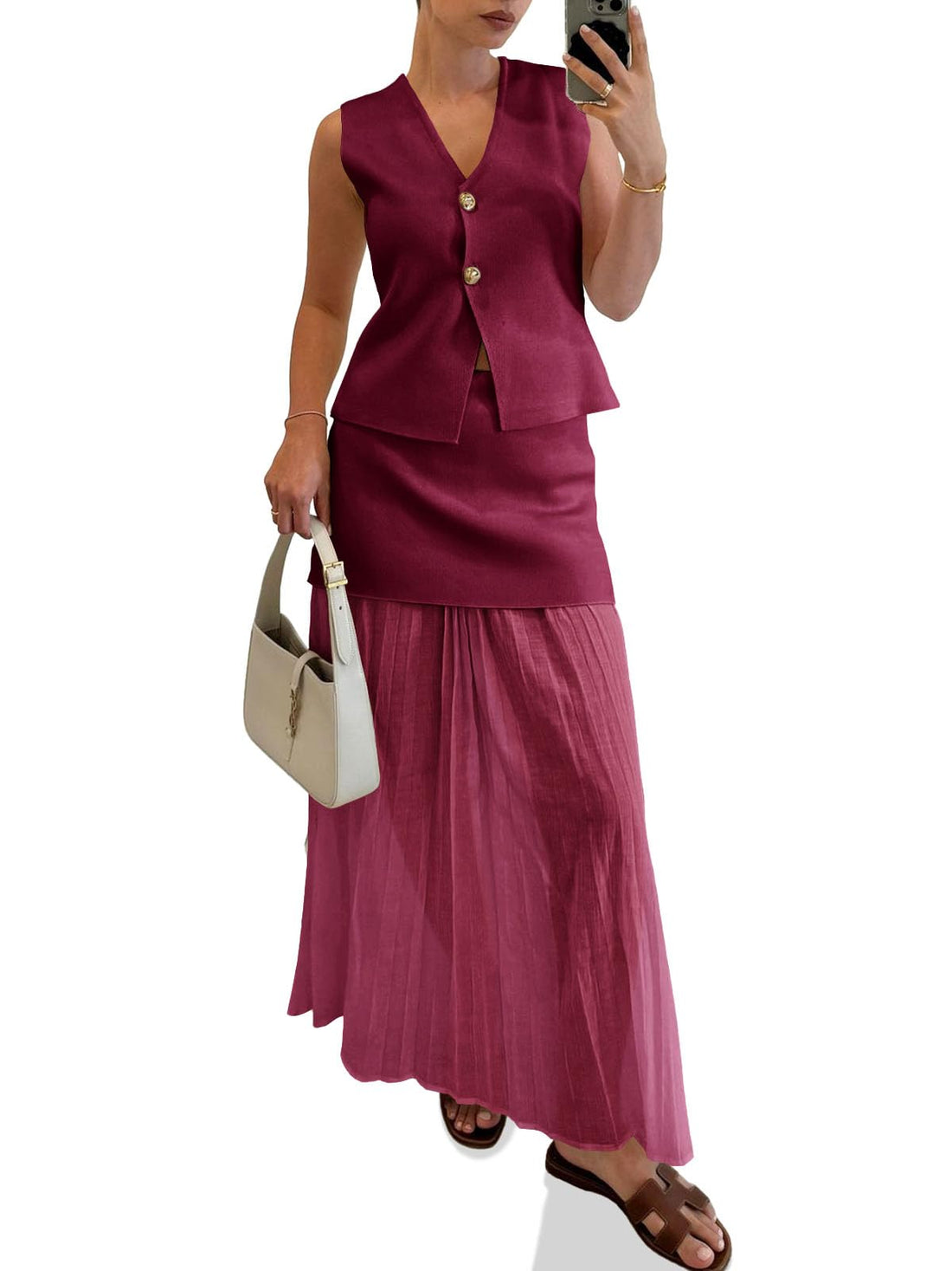 Women's Summer 2-Piece Blazer and Maxi Skirt Suit Set