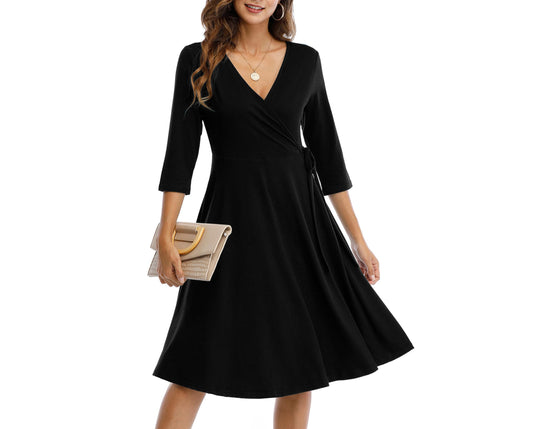 Women's Casual Floral Wrap Dress