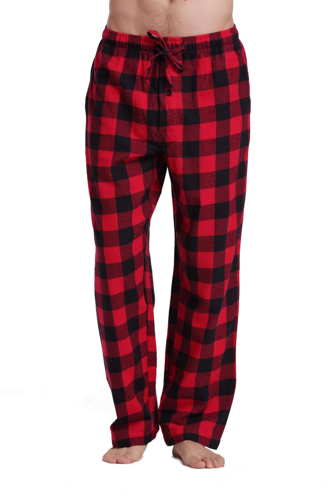 CYZ Men's 100% Cotton Super Soft Flannel Plaid Pajama Pants.