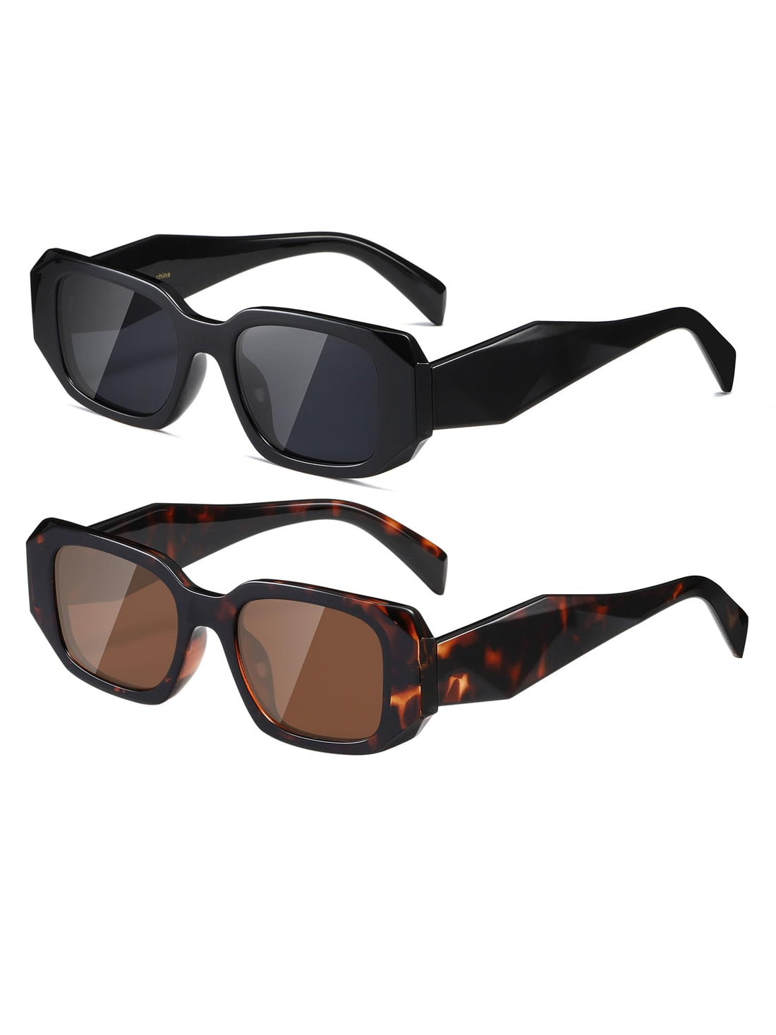 Retro Rectangle Sunglasses for Women - Vintage 90's Style Driving Glasses