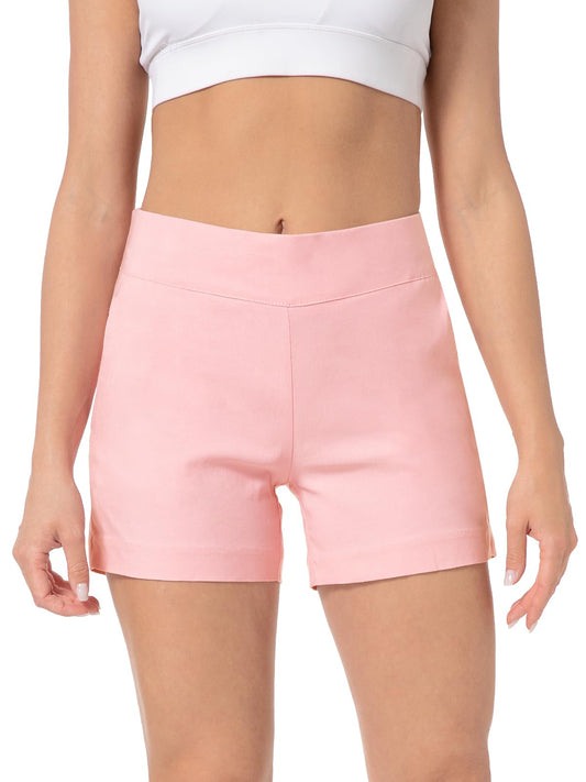 JAMfit Women's High Waisted Elastic Chino Shorts