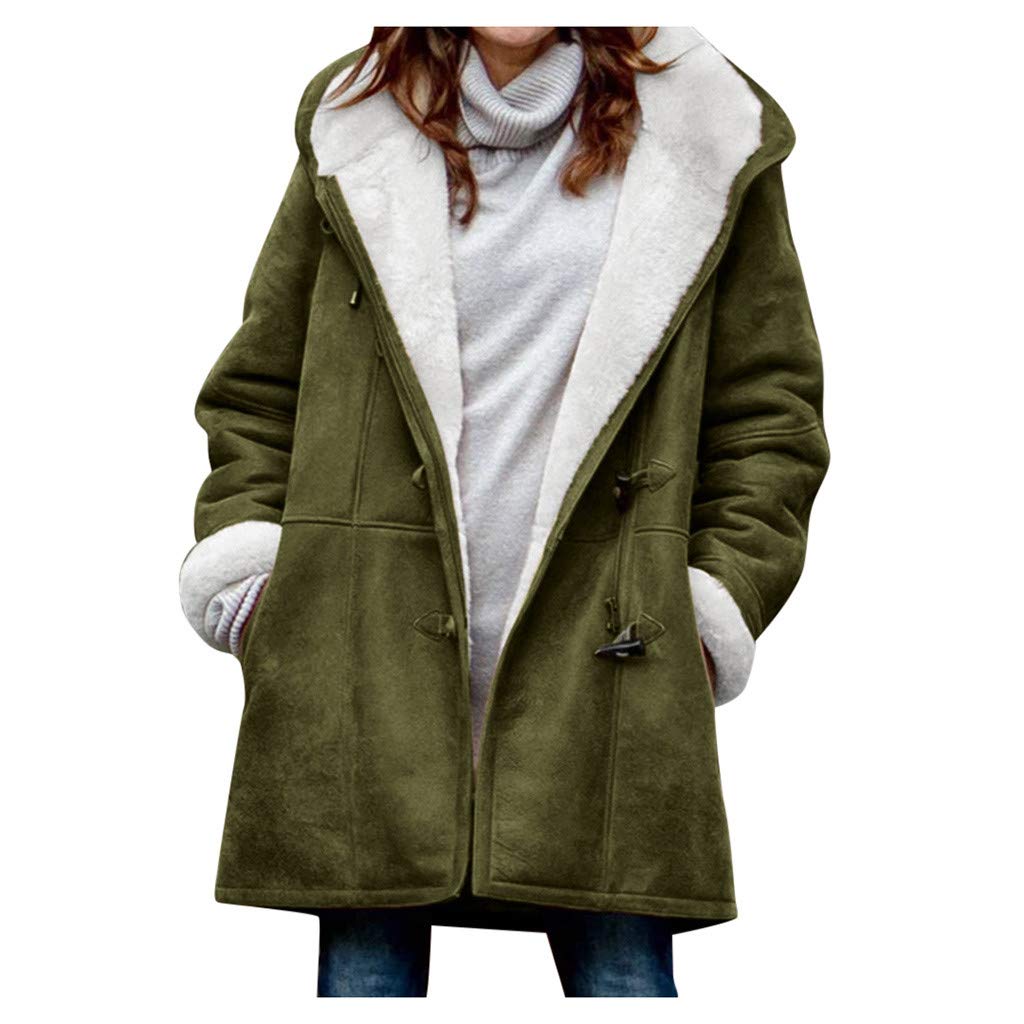 Warm and Cozy Winter Coat with Faux Suede Outerwear Design.