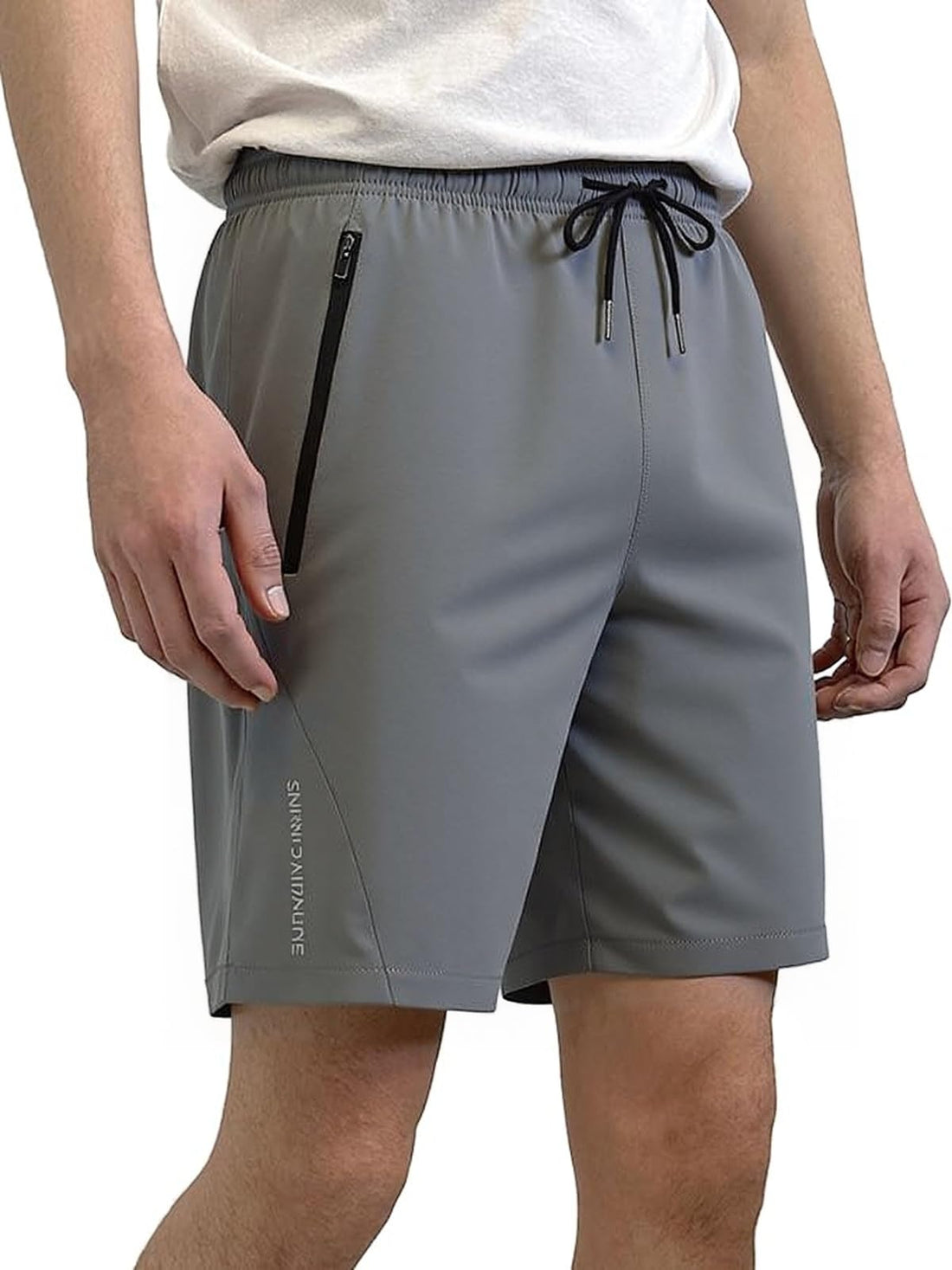 Grey Hiking Shorts with Zipper Pockets
