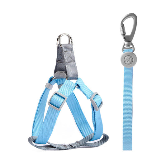 Adjustable Nylon Dog Leash and Pet Halter Harness