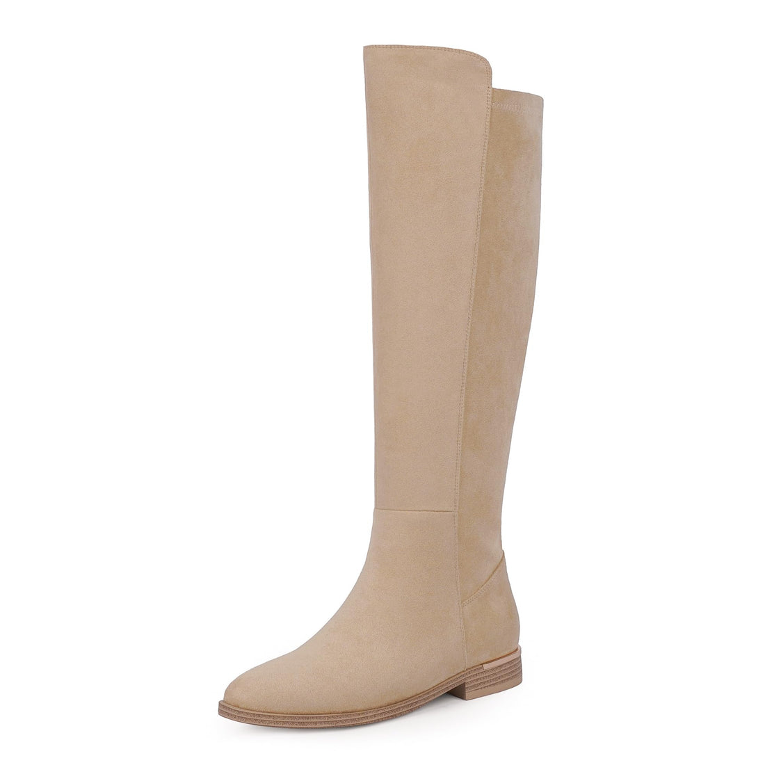 Modatope Women's Knee High Flat Boots with Stretchy Side Zipper