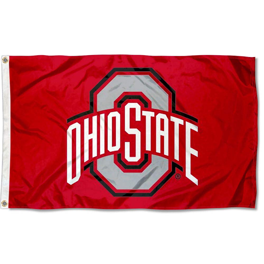 College Flags ⁘ Banners Co. Ohio State Buckeyes Polyester Outdoor 3x5 Grommet Banner Flag.