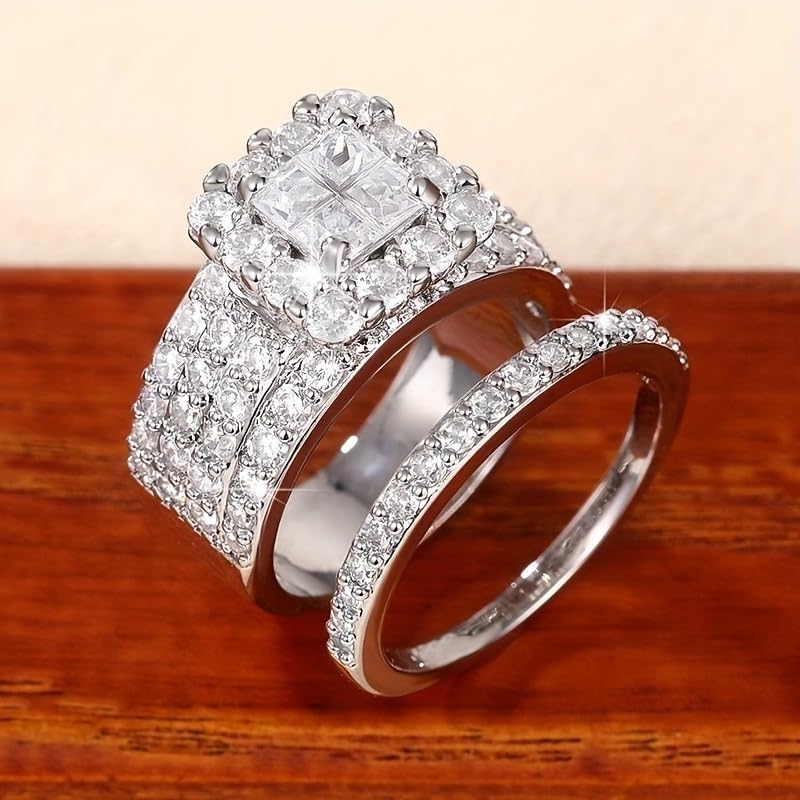 Cubic Zirconia Wedding Ring Sets for Women