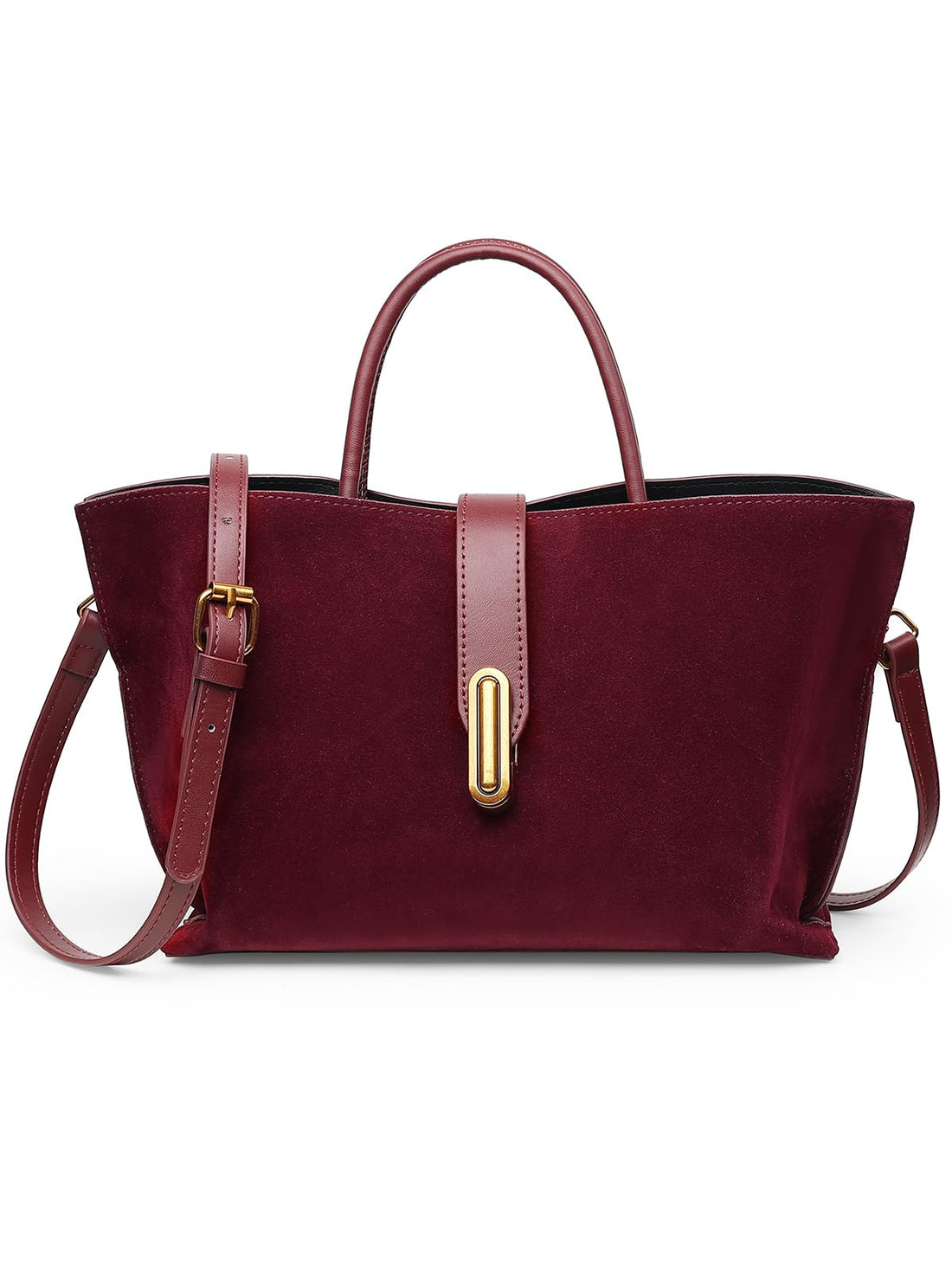 PU Crossbody Tote Bags for Women - Chic Lock Clasp Handbags for Work