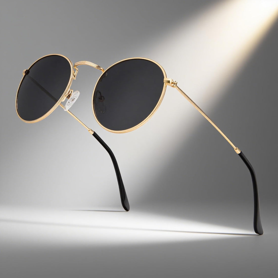 Circle Polarized Sunglasses for Women and Men - Classic Round Sun Glasses with Metal Frame