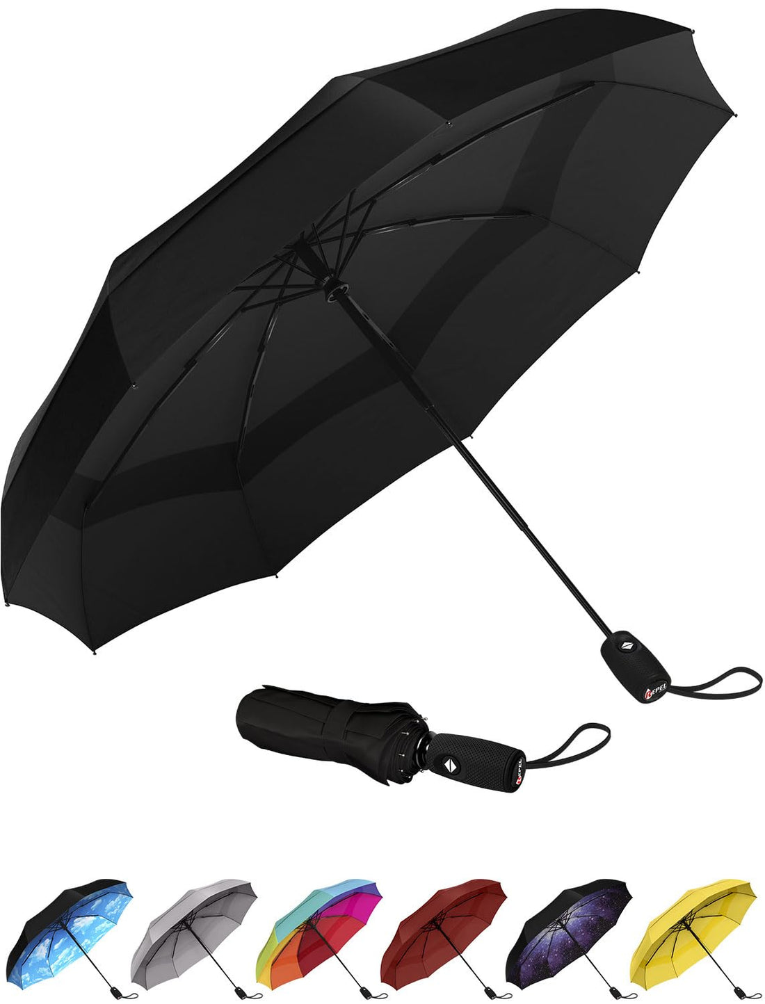 Repel Travel Umbrella: Windproof Travel Umbrella and Compact Mini - Perfect for Car, Golf, and ...