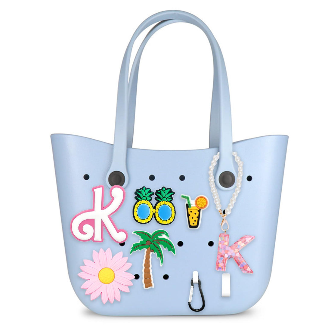 Waterproof Alphabet and Flower Decorations for Beach Totes