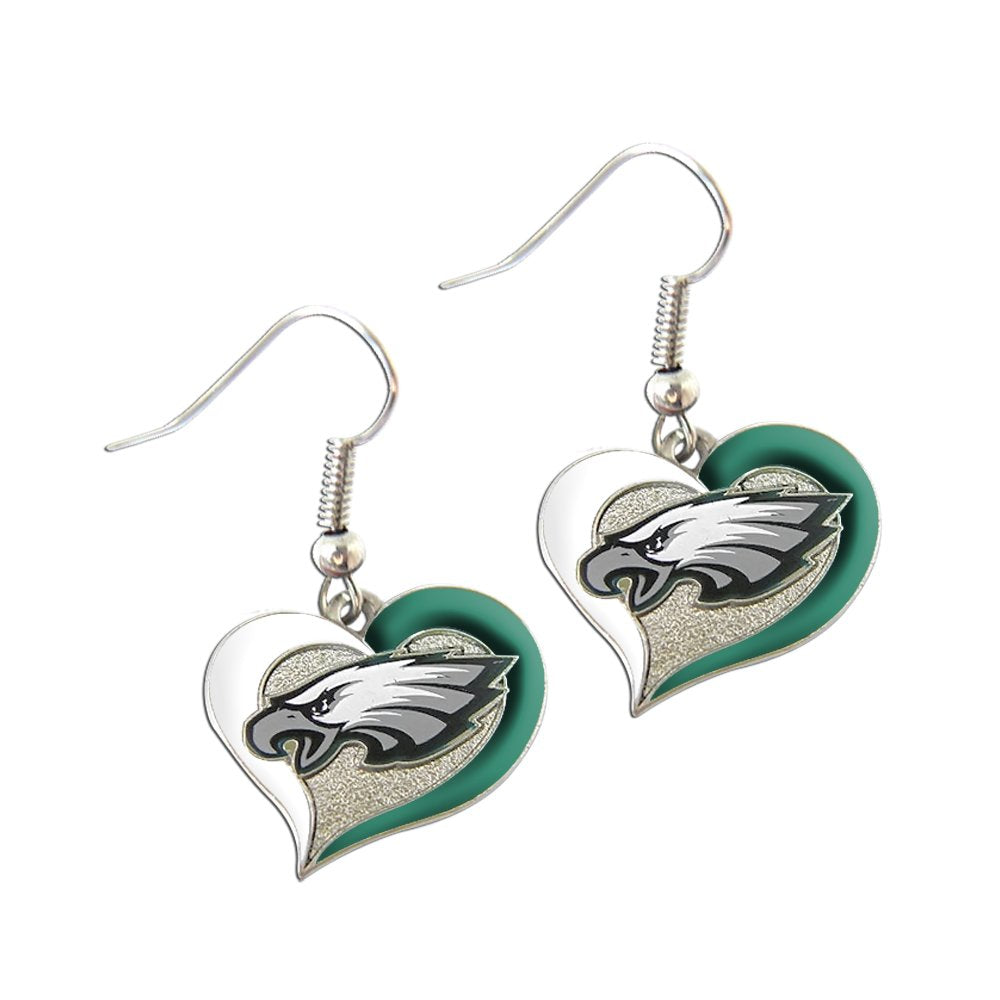 NFL Philadelphia Eagles Swirl Heart Earrings.