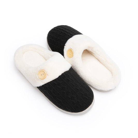 Cozy and Comfortable Memory Foam Faux Fur Slippers for Women.