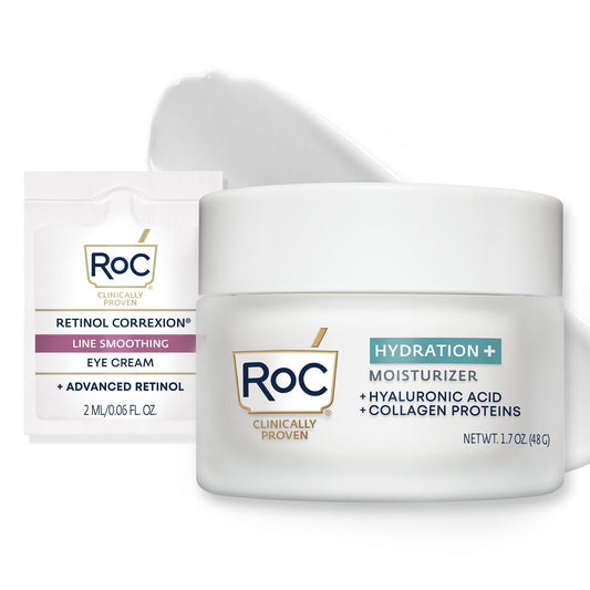 RoC Hydration+ Hyaluronic Acid Moisturizer for Hydrating and Smoothing Skin.