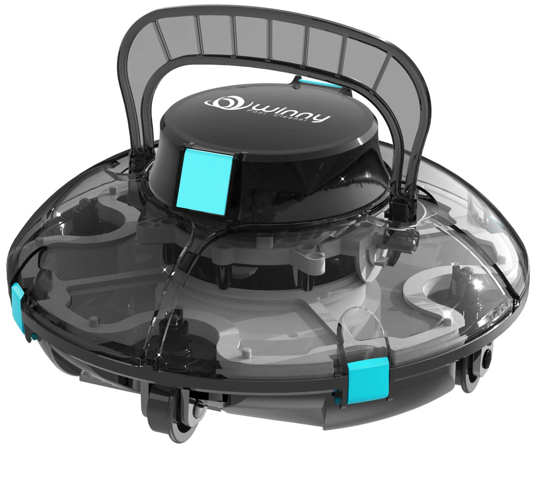 WINNY POOL CLEANER Robotic Pool Vacuum, Cordless Pool Robot with Transparent Design, Powerful Suction ⁘ Convenient, ...