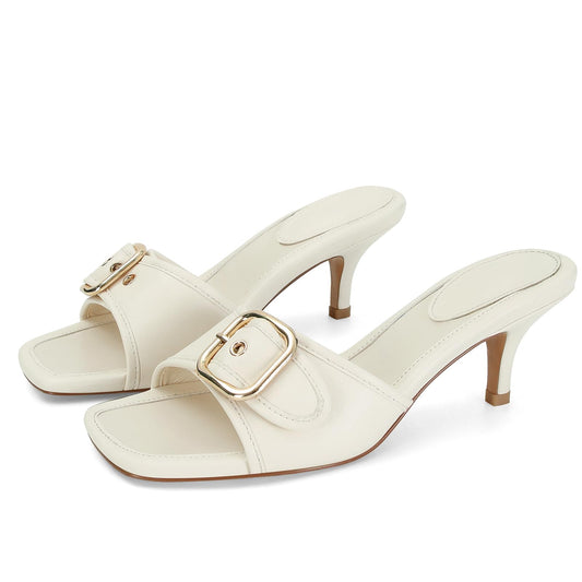 Dsevht Black Kitten Heel Sandals for Women