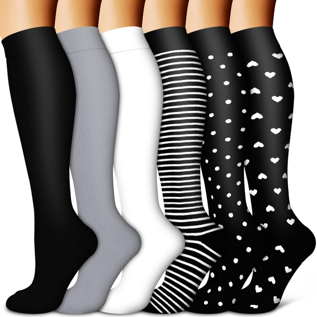 Comfy compression socks for workout and recovery support for women.