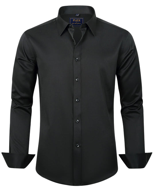 Elegant Men's Dress Shirts with Stretch Fabric and Wrinkle-Free Features