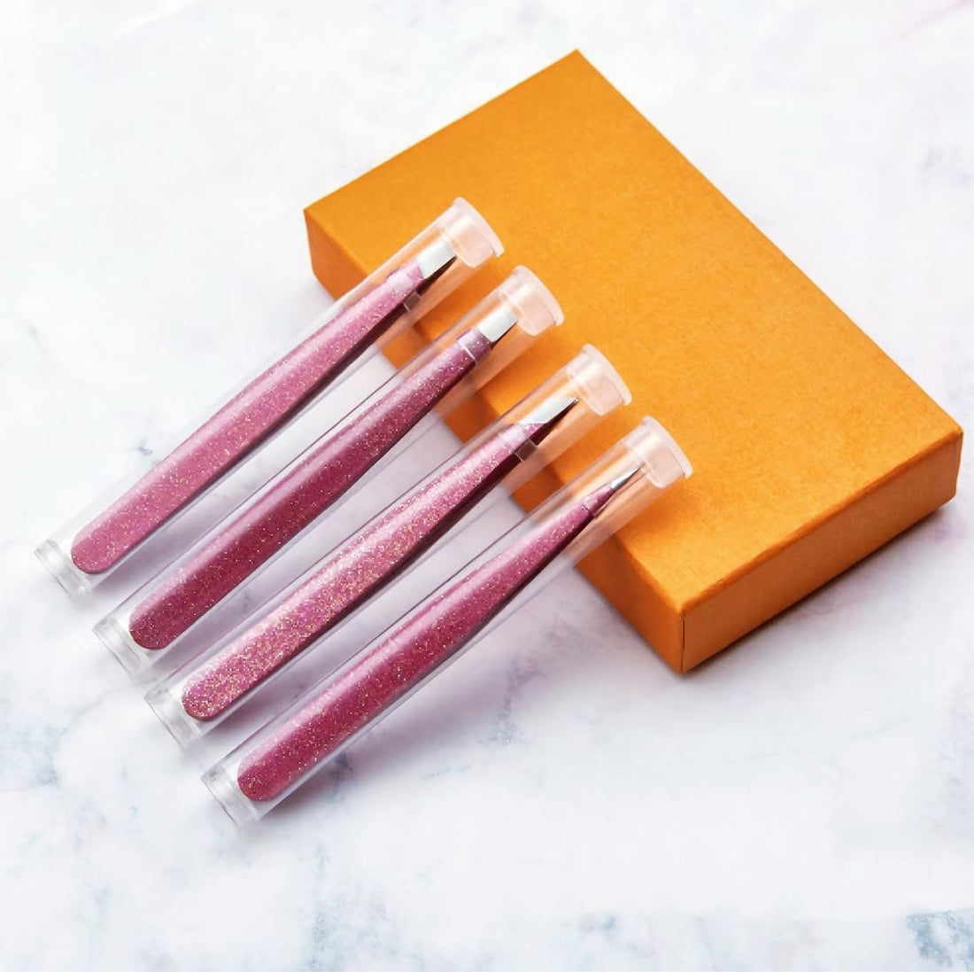 Stunning Flash Pink Tweezers for Precise Eyebrow Shaping and Maintenance.