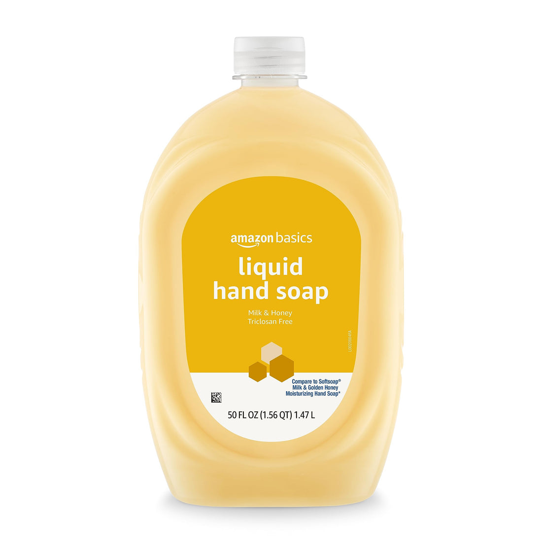 Amazon Basics Liquid Hand Soap Refill, Milk and Honey Scent, Triclosan-free, 50 Fluid Ounces, Pack...