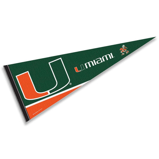 College Flags ⁘ Banners Co. Miami Pennant Full Size Felt.