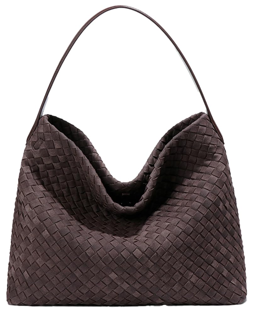 Women's PU Leather Woven Shoulder Tote Bag
