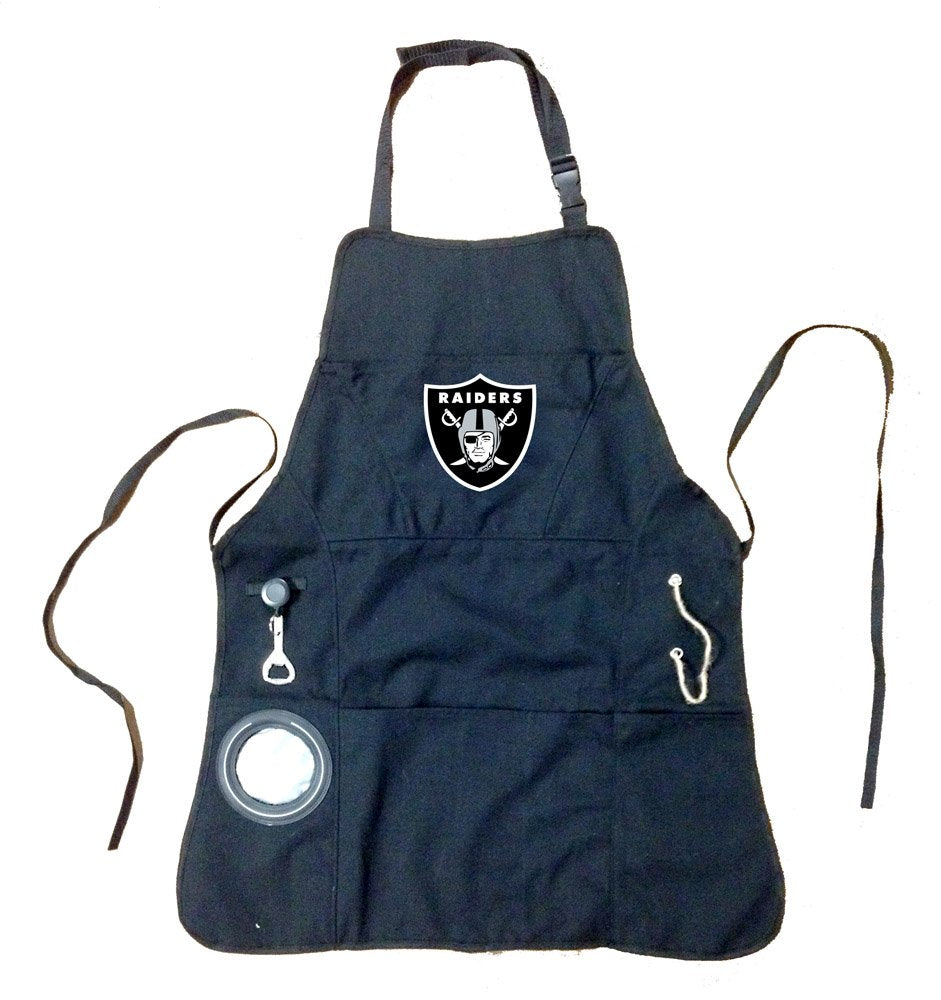 Team Sports America NFL Las Vegas Raiders Ultimate Grilling Apron with Adjustable Straps | Bottle ...