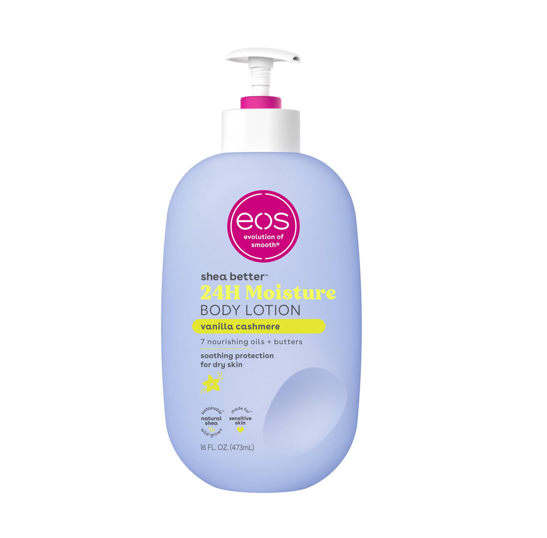 eos Shea Better Body Lotion- Vanilla Cashmere, 24-Hour Moisture Skin Care, Lightweight ⁘ Non-Greasy, Made with Natural ...