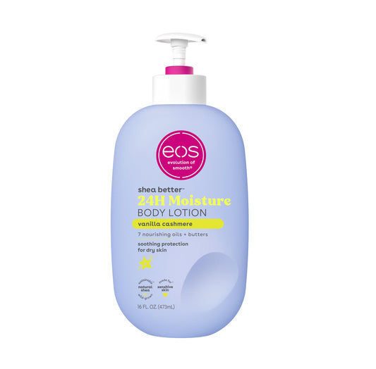 eos Shea Better Body Lotion- Vanilla Cashmere, 24-Hour Moisture Skin Care, Lightweight ⁘ Non-Greasy, Made with Natural ...