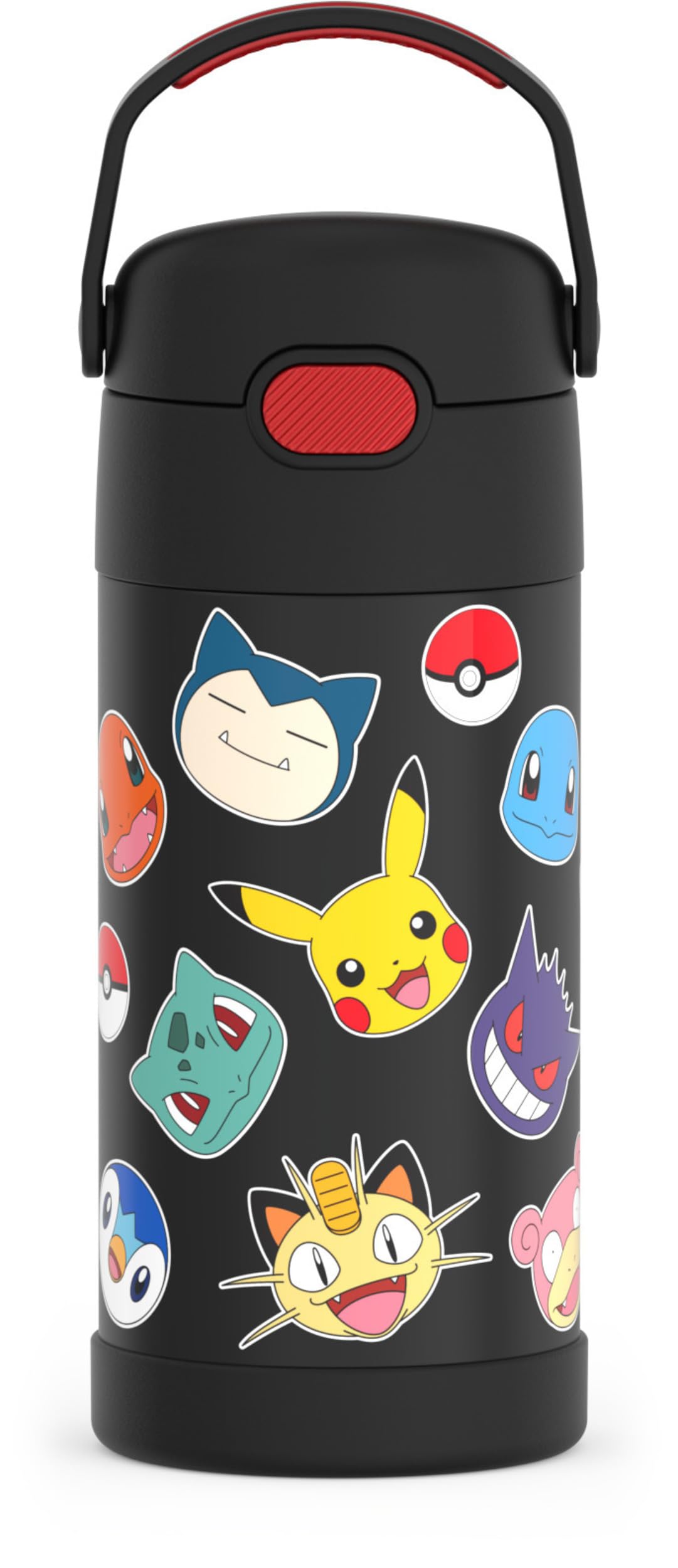 THERMOS FUNTAINER Water Bottle with Straw - 12 Ounce, Pokémon - Kids Stainless Steel Vacuum ...