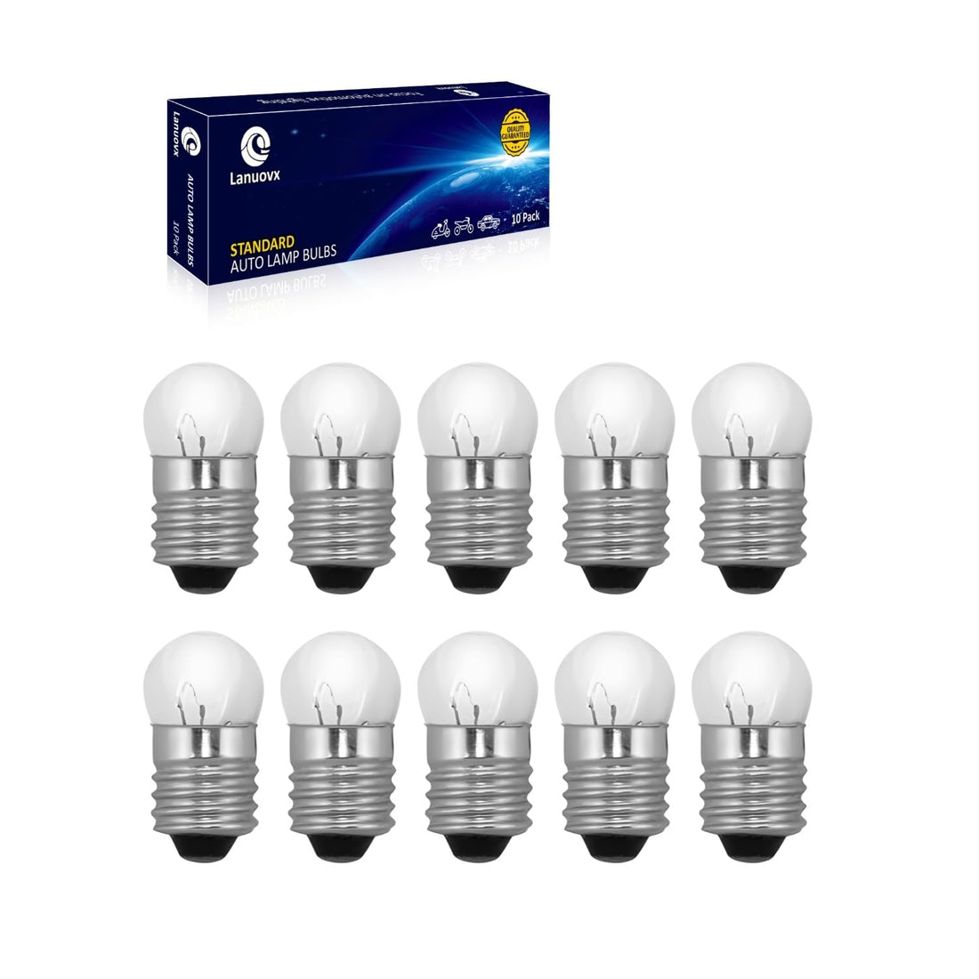 Lanuovx 1446 House Number Light Bulb - 12V 2. 4W E10 Base G-3. 5 Shape Replacement Bulb