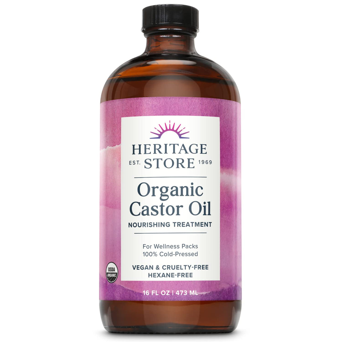 Castor Oil for Hair, Skin, and Eyelash Growth Treatment Serum