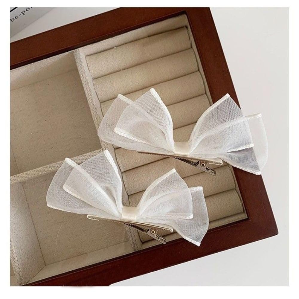 Adorable Hair Accessories Description in Ten Words Cute hair clips with bowknot and mesh design fo...