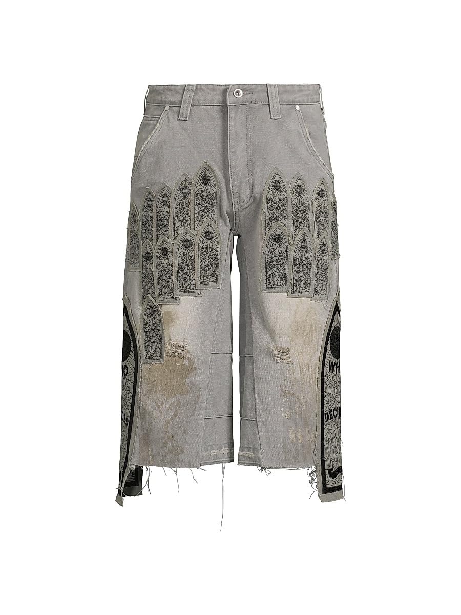 Product Description War Decides Arched Patch Design on Carpenter Shorts