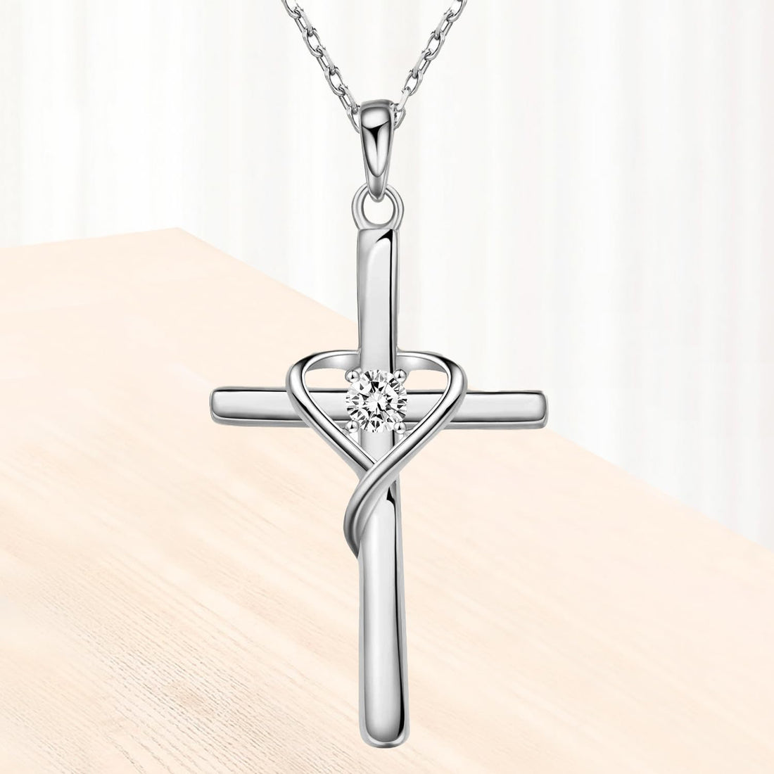 Elegant Silver Cross Necklace for Easter or Holiday Gifts