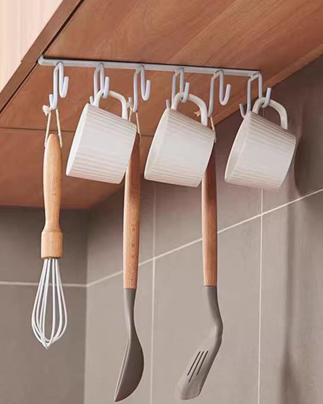 White Cabinet Storage Hooks