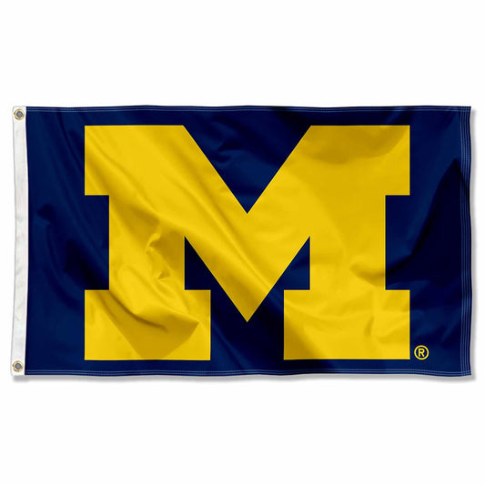 College Flags ⁘ Banners Co. UM Michigan Wolverines University Large College Flag.