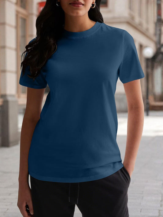 Women's Blue Casual Beach Tees