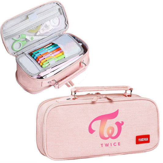 YX⁘ST Twice Merch large Pencil Case Capacity Stationery Bag Storage Pouch.