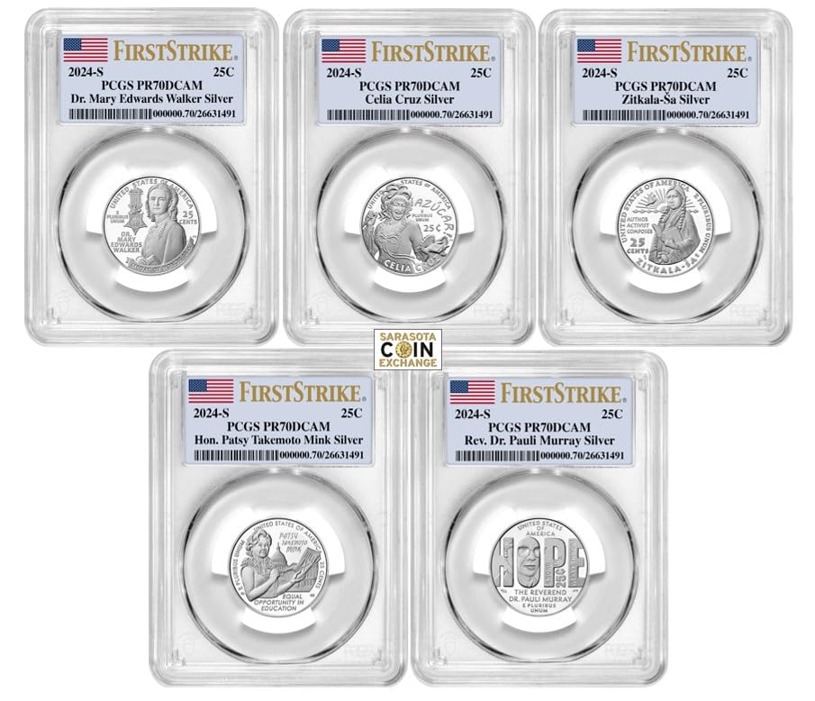 2024 S 2024-PCGS PR-70 S Silver American Women Quarters Proof Flag First Strike Quarter PCGS PR-70.