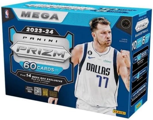 2023-24 Panini Prizm Basketball Mega Box (60 Cards/Box), Blue.