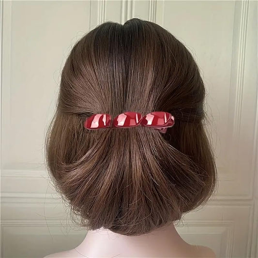 Women's Bright Red Side Bangs Hair Clips