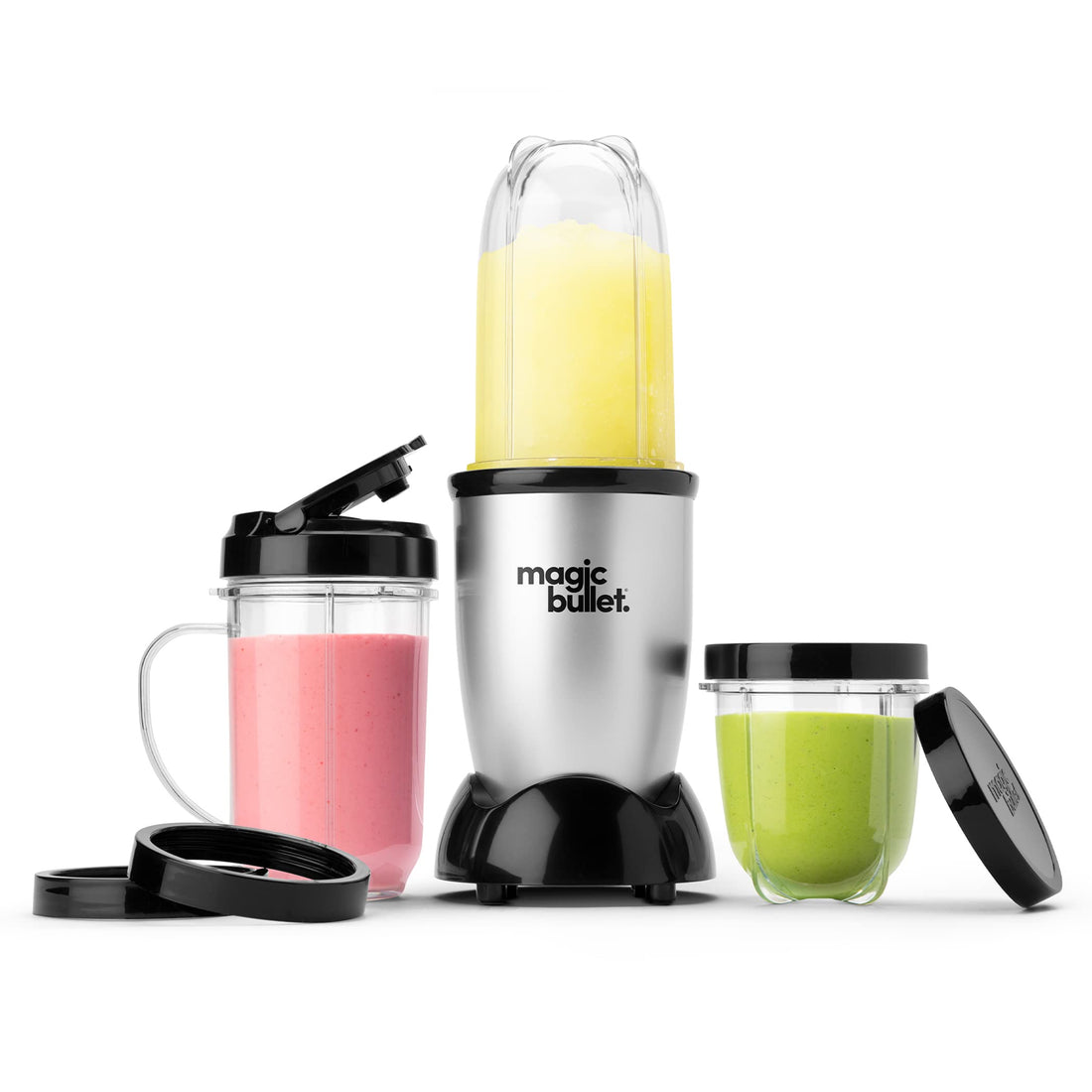 Magic Bullet Blender, Small, Silver, 11 Piece Set.